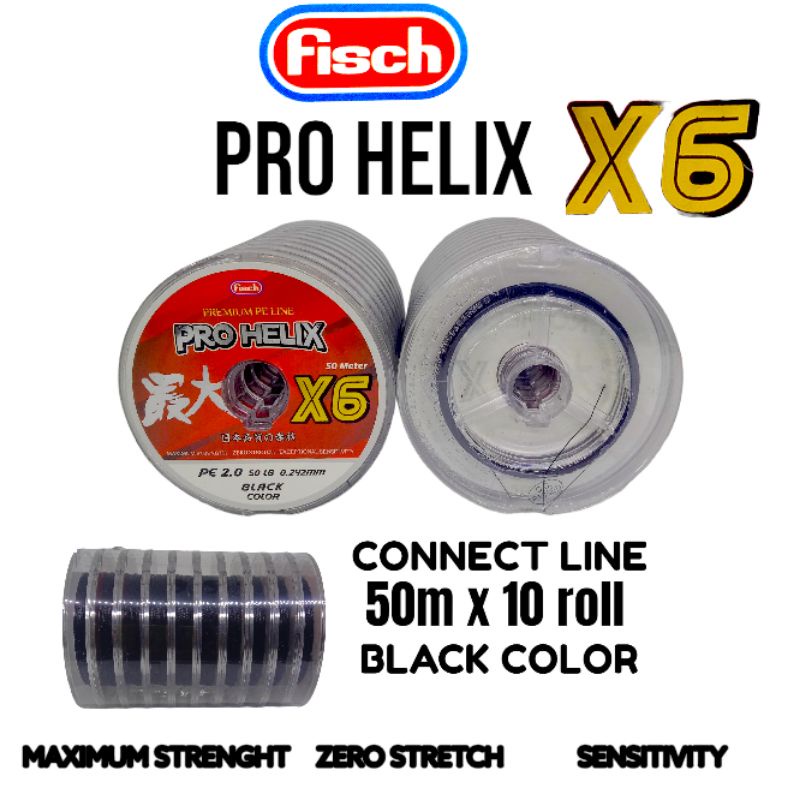 PE Fisch Pro Helix X6 50ม. สีดํา
