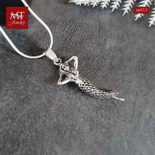 MT จี้เงินแท้ นางเงือก  (ขยับได้) งานรมดำ Solid 925 Sterling Oxidized Silver Mermaid Movable Pendant (sp013) MT Jewelry มณีธารา