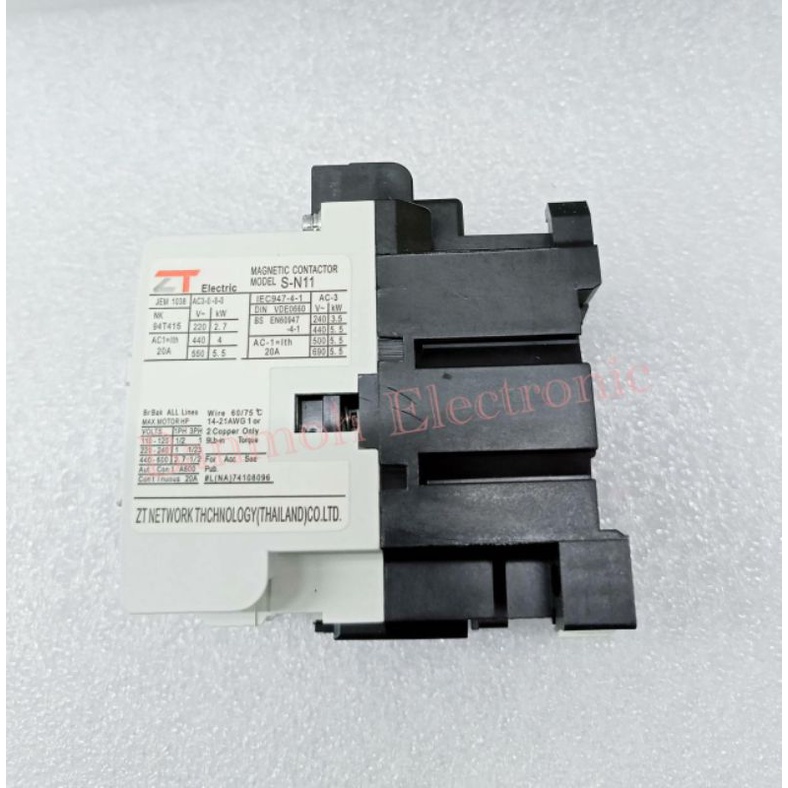 S-N11 แมกเนติกคอนแทคเตอร์ มีโวล์ให้เลือก24V,110V,220V380V SN-11 ยี่ห้อZT 20A SN11 สินค้าคุณภาพราคาย่อมเยาว์ - รูปที่ 4