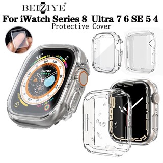 beiziye เคส TPU แบบใส สำหรับหน้าปัดนาฬิกา iWatch series 8 Ultra 7 49 มม.41 มม. 45 มม.38 มม. 40 มม. 42 มม. 44 มม.  สำหรับ iWatch 6 SE 5 4 3 2 1