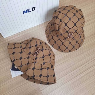 พร้อมส่ง MLB Monogram Dia Bucket Hat logo B boston &amp; NY