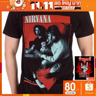 เสื้อวง Nirvana เสื้อยืด เนอร์วานา เสื้อยืดผู้ชาย Rock เสื้อวินเทจ RCM882