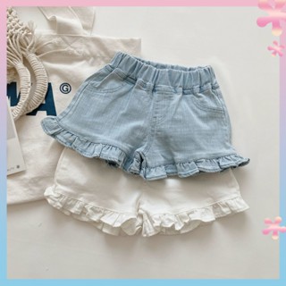 2022 girls summer thin baby girl shorts Western style lace hot pants childrens wear wooden ear casual girl shorts