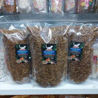 Dried Meal Worms 500g. หนอนนกอบเเห้ง อาหารเสริมโปรตีนสำหรับสัตว์เลี้ยง