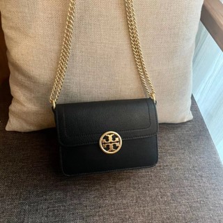 Tory Burch Olivia Series กระเป๋าสะพายไหล่ หนังวัว ขนาดมินิ มีสายโซ่คล้อง สําหรับสตรี