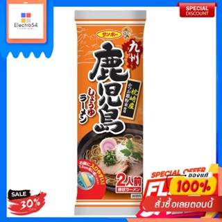 ราเมนกึ่งสำเร็จรูปพร้อมน้ำซุปรสโชยุ ตรา ซันโป 168 กรัม Kyushu Kagoshima Shoyu Ramen Sanpo 168 กรัมRamen instantané avec