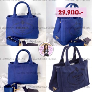 👜: New!! Prada Canapa Tote , Blue 1BG439 ‼️ก่อนกดสั่งรบกวนทักมาเช็คสต๊อคก่อนนะคะ‼️