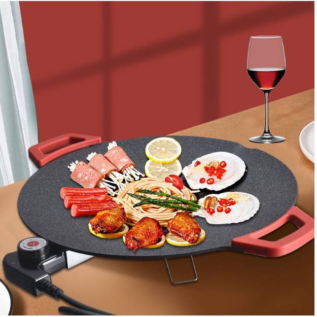กระทะย่างเกาหลี หมูกระทะ บาร์บีคิว พกพาสะดวก 42*34*6 ซม CD-01