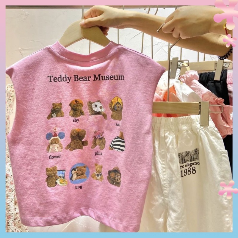 Children's wear children's sleeveless vest 2022 new summer medium and large children's top Western style thin boy's T-shirt Korean style trendy