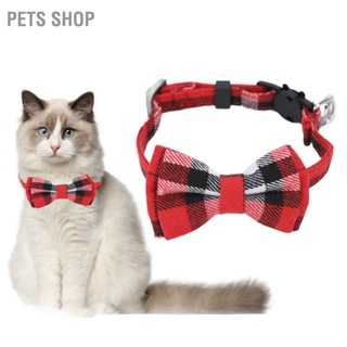 Pets Shop ปลอกคอสัตว์เลี้ยง แบบนิ่ม ปรับได้ ลายสก๊อต ประดับโบว์ พร้อมกระดิ่ง คละสี สําหรับสุนัข แมว เดินทุกวัน 5 ชิ้น