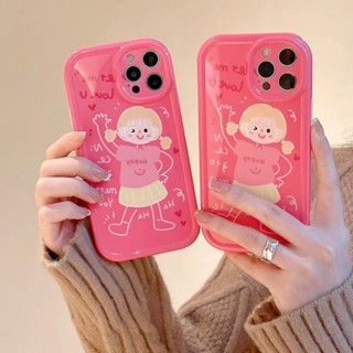 ✨ส่งเชือกเส้นเล็ก✨เคสไอโฟน 14 Pro Max 13 12 11 เคส for iPhone 14พลัส น่ารัก สีชมพู พกง่ายๆ การป้องกันการตก Case