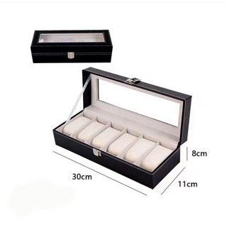 กล่องนาฬิกา แบบ 6 เรือน Watch Box หนัง PU กล่องพรีเพี่ยม