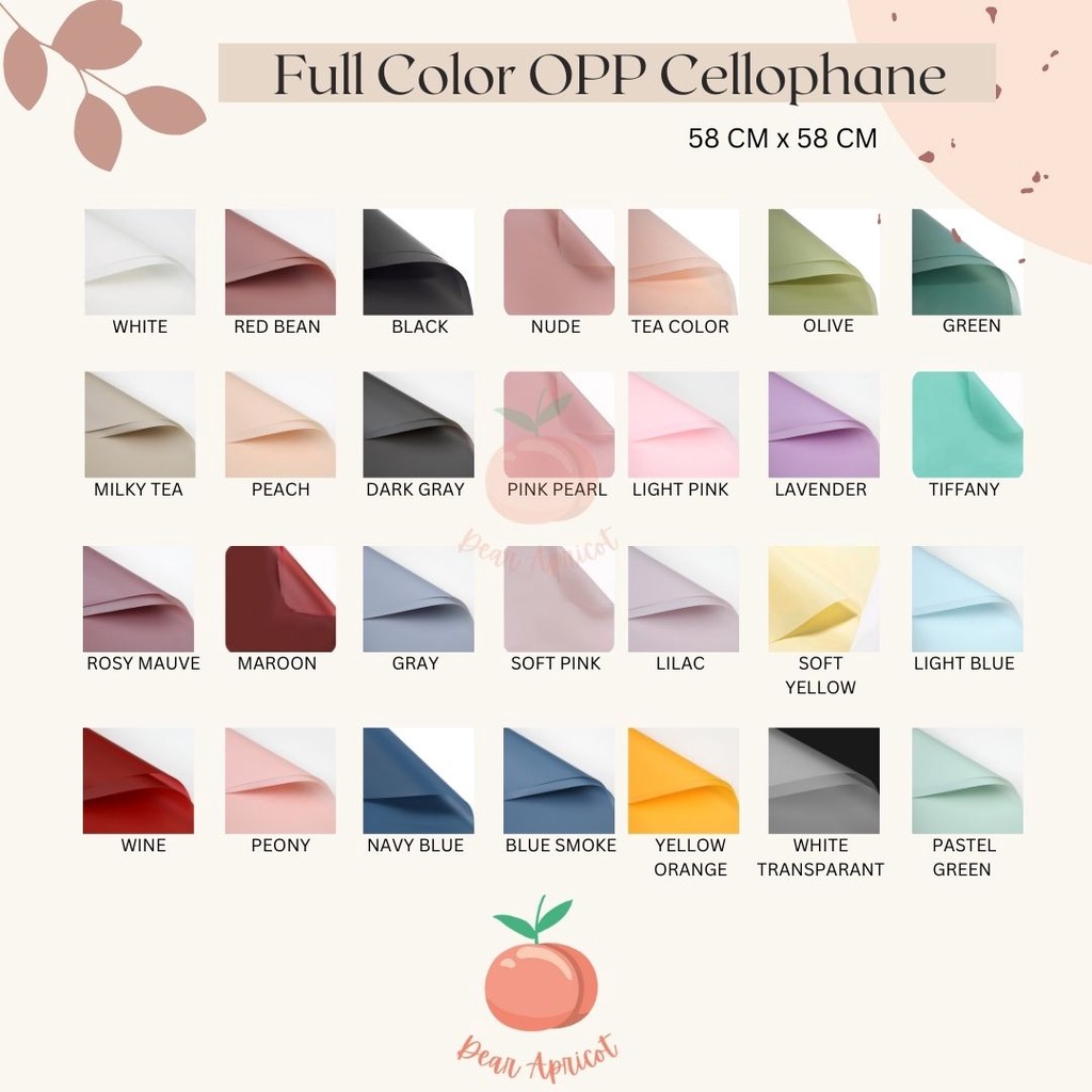 [20 แผ่น] FLOWER WRAPPING PAPER FULL COLOR OPP CELLOPHANE FLOWER BOUQUET PAPER HAND BOUQUET