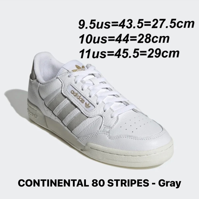 รองเท้าชาย Adidas CONTINENTAL 80 STRIPES สีเทา (GZ6266) ของแท้💯% จาก Shop