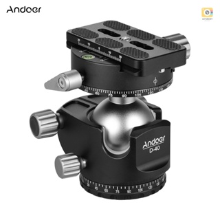 Andoer D-40 PRO หัวบอลอลูมิเนียม CNC สําหรับขาตั้งกล้อง DSLR ILDC ความจุสูงสุด 2