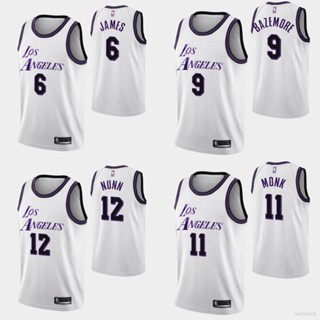 เสื้อกีฬาบาสเก็ตบอล ลายทีม Estar 22 23 NBA Jersey Lakers Nunn Bazemore James Monk สีขาว