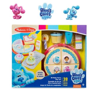 [38ชิ้น ตกแต่งเค้กรียูส Blues] รุ่น 33018 เล่นตกแต่งเค้ก &amp; คัพเค้ก พร้อมพกพา Blues Clues &amp; You! x Melissa &amp; Doug Wooden Birthday Party Play Set รีวิวดีใน Amazon USA อุปกรณ์เพียบ