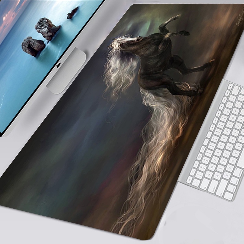 แผ่นรองเมาส์ ใหม่ที่กําหนดเองบ้านแผ่นรองเม้าส์สไตล์นอร์ดิกม้าแล็ปท็อป นักเล่นเกม ยางธรรมชาตินุ่มสก์ท็อปแผ่นรองเมาส์ตารางเสื่อ - รูปที่ 2