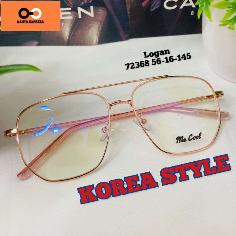 กรอบแว่นตาผู้หญิง ทรงนักบิน KOREA 72368 66043 พร้อมเลนส์ ตัดแว่น สายตาสั้น ยาว แว่นกรองแสง บลูบล็อก ออโต้ ตัดเลนส์สายตา