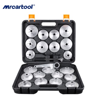 MRCARTOOL ชุดประแจถอดไส้กรองน้ํามันเครื่องยนต์ อะลูมิเนียมอัลลอย พร้อมตัวถอดไดรฟ์ สําหรับรถจักรยานยนต์ BMW Toyota Jeep 23 ชิ้น