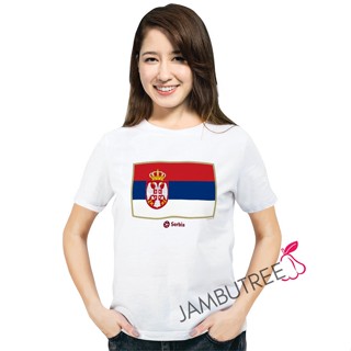 Jambutree 2022 FIFA World Cup Logo Qatar Serbia Football Team Supporter T-Shirt Streetwear Tee Bola Sepak Tshirt Baju