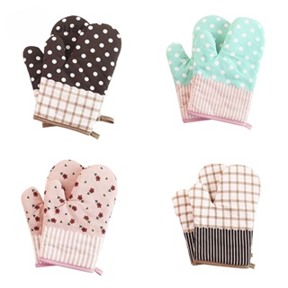 1 pc Baking Tool High Temperature Gloves Cotton Thick Microwave Oven Gloves Kitchen Thermal Insulation Gloves Oven Gloves 【PYG】