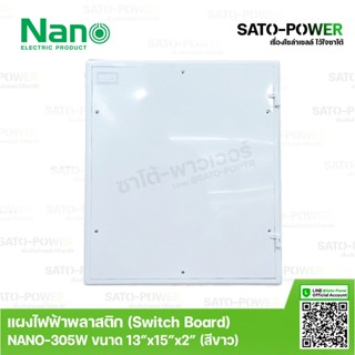 Nano สวิทช์บอร์ด แผงไฟฟ้าพลาสติก นาโน รุ่น NANO-305W ขนาด 33*38*5มม. / ขอบขาว | Switch board แผงไฟฟ้า แผงไฟพลาสติก แผงไฟ