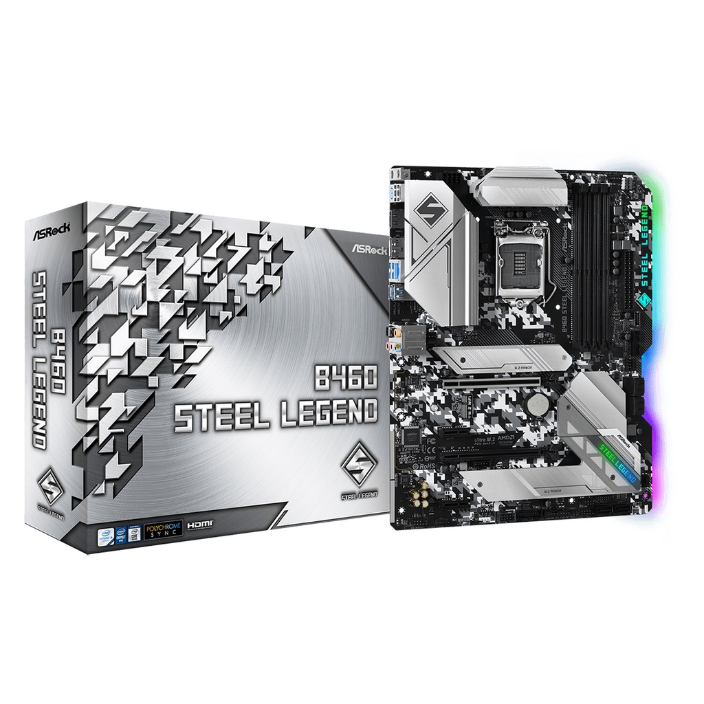 MAINBOARD (เมนบอร์ด) 1200 ASROCK B460 STEEL LEGEND RGB พร้อมส่ง