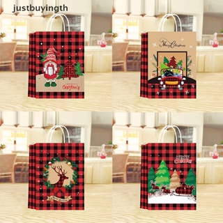 [JBTH] 1pcs Merry Christmas Kraft Gift Bags Handmade Nougat Snowflakes Biscuit Chocolate Packaging New Year Party Kids Favors [JB]