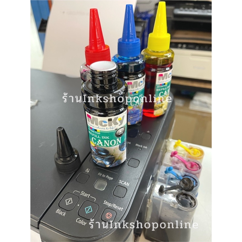 MCKY CANON  หมึกเติม แคนนอน ขนาด 100 ml. หมึก สำหรับ ปริ้นเตอร์ CANON   MP287 IP2770 E410 E480 E510 MG3170