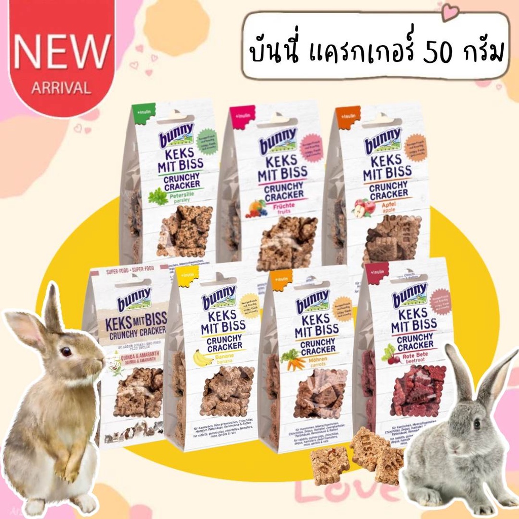 CatHoliday บันนี่ แครกเกอร์ 50 กรัม Bunny Nature Crunchy Cracker อาหารเสริมของสัตว์ฟันแทะ ขนมกระต่าย