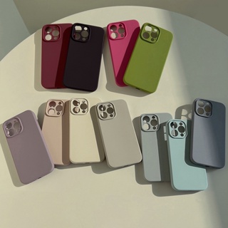 เคสโทรศัพท์มือถือ ซิลิโคน สีพื้น สําหรับ Iphone 14promax 13pro 13 12 11 xr