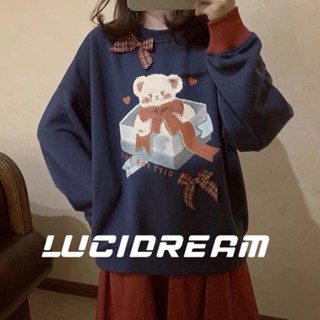 LUCIDREAM  เสื้อกันหนาว เสื้อแขนยาว เสื้อกันหนาว ผู้หญิง 2022สินค้ามาใหม่ วินเทจ Oversize เกาหลี ใส่สบายๆ ทรงหลวม สไตล์สปอร์ต ทันสมัย Stylish ทันสมัย สวยงาม S011655-10 36Z230909