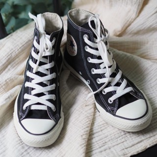 รองเท้าผ้าใบ converse สีดำหุ้มข้อMENS 4.5 WO"s 6.5 UK 4.5 EUR 37 CM 23.5 ของแท้ 100%  สาวๆสายstreetไม่ควรพลาด