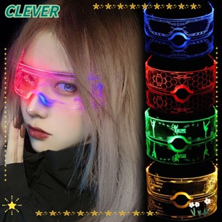 Clever แว่นตานีออนเรืองแสง LED 7 สี สําหรับงานเทศกาล การแสดง