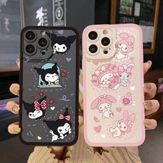 เคสโทรศัพท์มือถือ ขอบสี่เหลี่ยม ลาย Kiss Kuromi My Melody สําหรับ Infinix Hot 12i 10S 11 10 Play 11S 10i Smart 6 HD X6511 X657B X6512 Note 12 G96