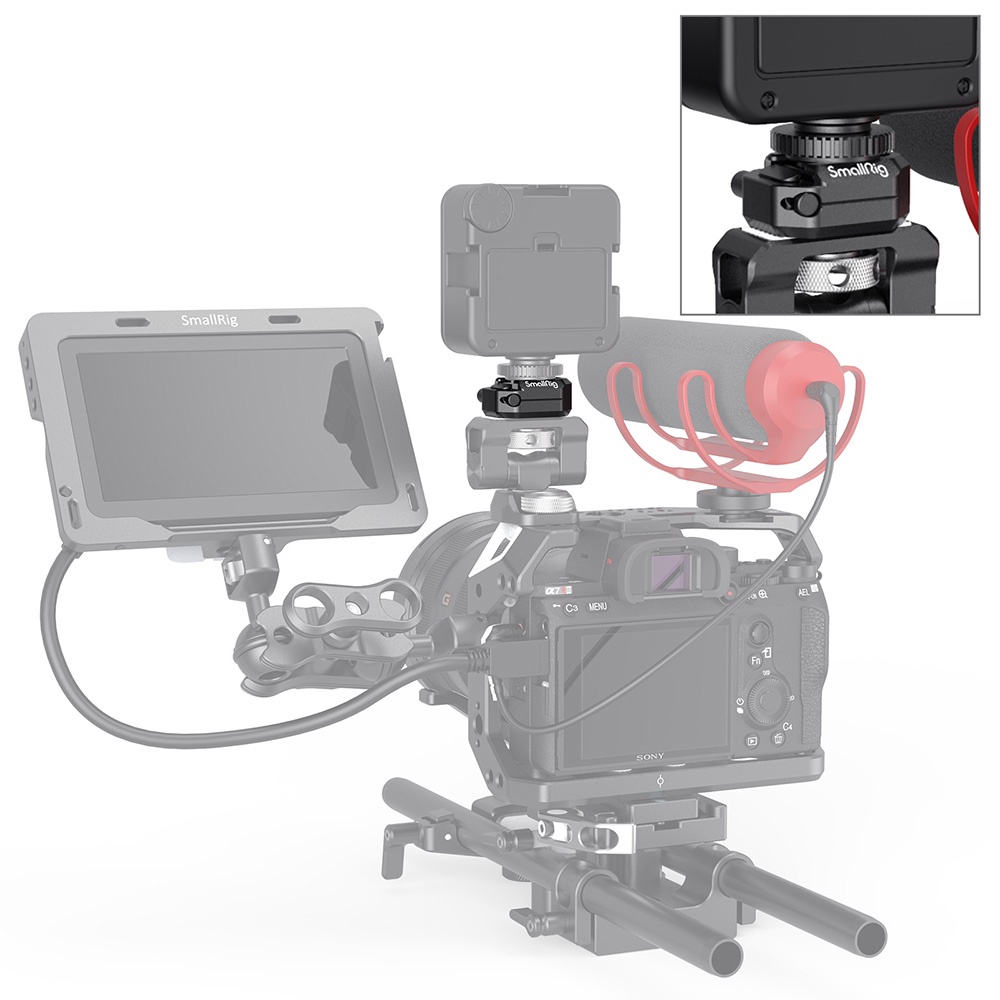 📌ส่งจากไทย📦 ฐานฮอทชู ยึดน็อตเดี่ยว พร้อมสลักเซฟตี้ SmallRig 2797 Multi-Functional Cold Shoe Mount with Safety Release