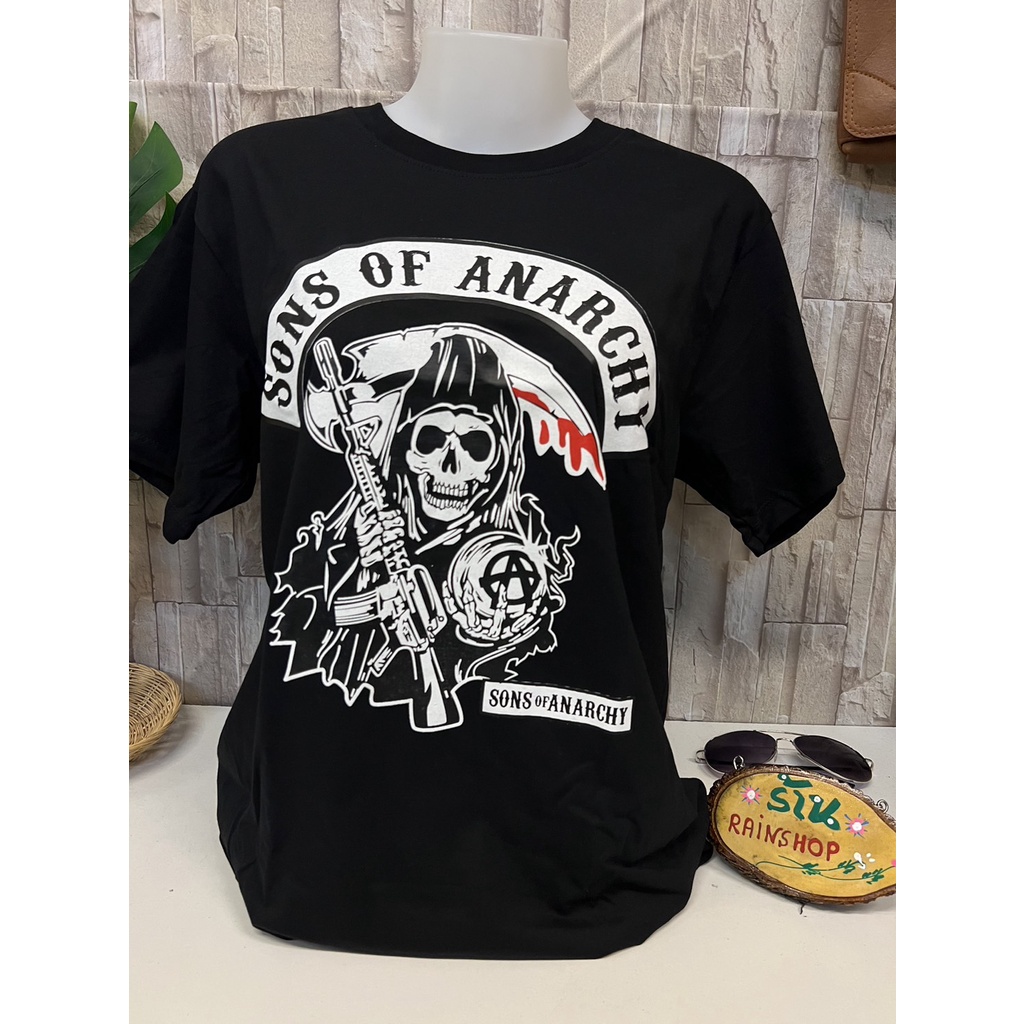 เสื้อยึดชายหญิงสกรีนโทนดำสไตล์วินเทจขนาด S M LX พร้อมส่ง