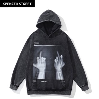 Spenzer.street | 🖤what the fuck hood เสื้อโอเวอร์ไซส์ เสื้อกันหนาว แขนยาว เกาหลี เสื้อy2k ทราวิส 2pac ฮิต 2022  มาใหม่