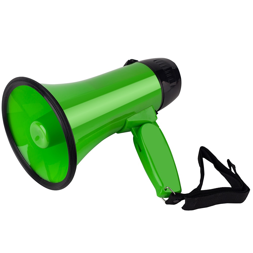 Portable Hand 25 Watt Bullhorn Megaphone with Siren Loud Speaker Recording Horn Tour Guide