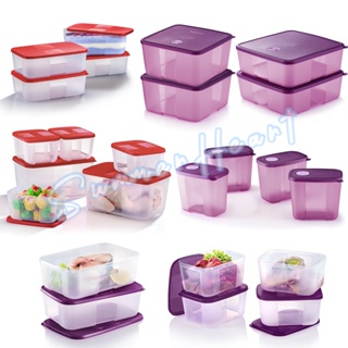 Tupperware Freezermate กระเป๋าทัปเปอร์แวร์ ขนาดเล็ก กลาง ใหญ่ ลึก ทรงสี่เหลี่ยม พร้อมหน้าปัด (550 มล. 650 มล. 820 มล. 1.5 ลิตร 2.3 ลิตร 3.1 ลิตร 3.8 ลิตร 1.4 ลิตร)