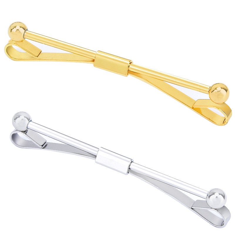 Neckline Clip Tie Stick Neckline Pin Copper Silver Gold Collar Pin Collar Pin คลิปผู้ชาย - รูปที่ 2