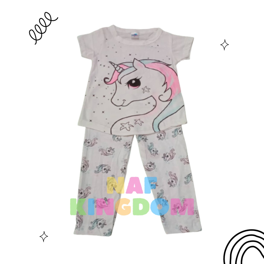 [1Y-6Y] PYJAMAS SHORT SLEEVES เด็กผู้หญิง PYJAMAS BUDAK