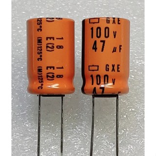 NCC Nippon Chemi-con GXE 47uf 100v 125° capacitor ตัวเก็บประจุ คาปาซิเตอร์ขนาด 10×116.5  มม mm