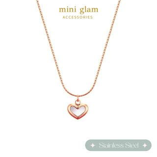 Miniglam Lovin’ Heart Rose Gold Pendant Necklace สร้อยคอสเตนเลสสตีลจี้รูปหัวใจ สีโรสโกลด์