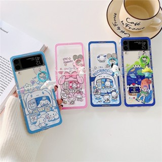 เคสโทรศัพท์มือถือแบบแข็ง กันกระแทก ลายการ์ตูนเมโลดี้ สําหรับ Samsung Galaxy Z Flip 4 Z Flip 3