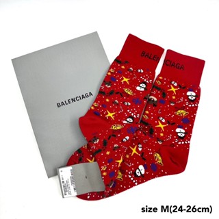 Balenciaga Christmas sock ถุงเท้า บาเลนเซียก้า ของแท้ สีแดง คริสต์มาส ของขวัญ ของแท้ น่ารัก มาก