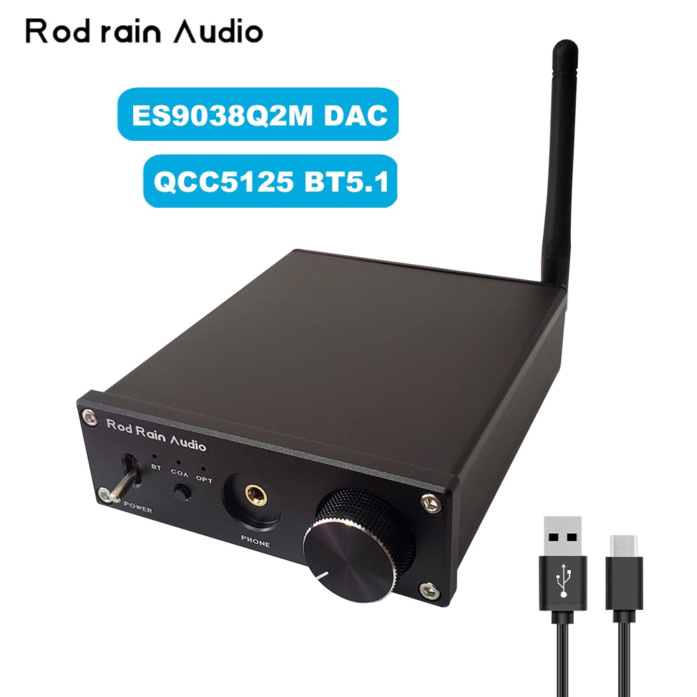 Rod Rain Audio ES9038Q2M DAC QCC5125 Bluetooth 5.1 APTX-HD LDAC APTX-Adaptive Sound Decoder Audio DAC #8