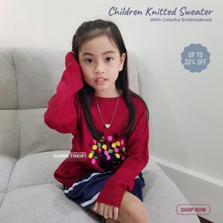 เสื้อกันหนาวปักลายสำหรับเด็ก Children Embroidery Knitted Sweater