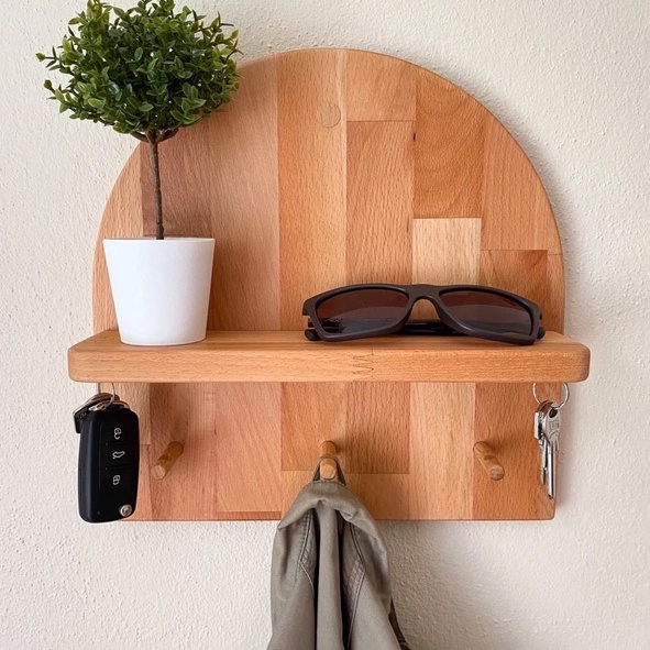 [FudFudAR] ฝุด-ฝุด-อะ ที่ห้อยกุญแจ แบบที่1 วางของได้ Key Holder with Shelf ชั้นวางของ ราวแขวนเสื้อ